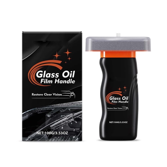 REZUOFI 1 Pcs Car Glass Cleaner with Built-in Brush for Windshield and Mirrors, Oil Film Remover Gel for Streak-Free Vision, Safe Ammonia-Free Formula for Auto Windows and Plastic Visors