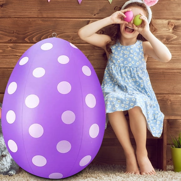 REZUOFI 1 Pcs Easter Eggs Inflatable Outdoor Decorations for Yard Garden Party, Colorful Large Inflatable Easter Eggs for Spring Holiday Decor 33*47cm