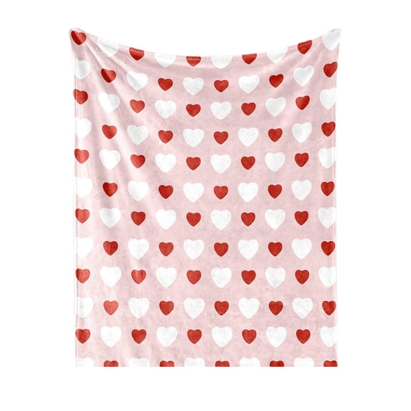 REZUOFI 1 Pcs Romantic Heart Shaped Blanket for Couples, Soft Flannel Throw, Valentine's Gift for Her, Anniversary, Wedding, Picnic, Sofa, Camping, Washable Polyester 75x100cm