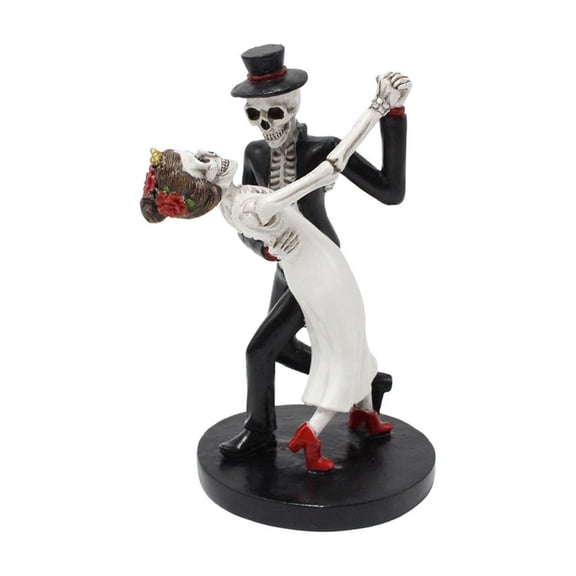 REZUOFI 1 Pcs Skeleton Couple Dancing Figurine, Romantic Gothic Decor for Halloween, Unique Desk Ornament for Day of the Dead, Conversation Starter