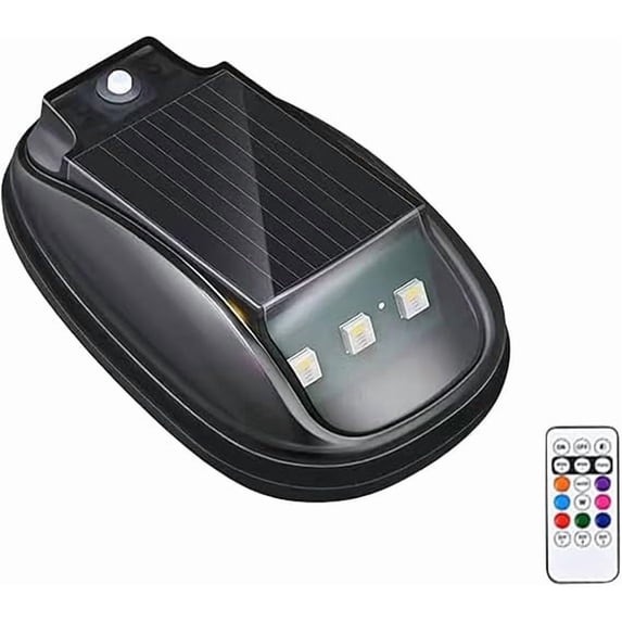 REZUOFI 1 Pcs Solar Powered Car Roof Light with Remote Control Waterproof Wireless LED RGB Strobe Marker Lights for Vehicles Trucks Motorcycles Smart Sensing Safety Lighting