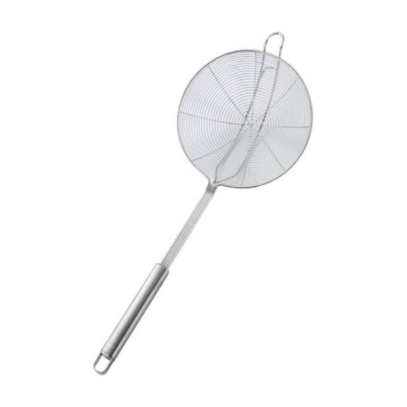 REZUOFI 1 Pcs Stainless Steel Slotted Spoon with Hanging Hook for Frying Straining and Serving, Large Kitchen Utensil S