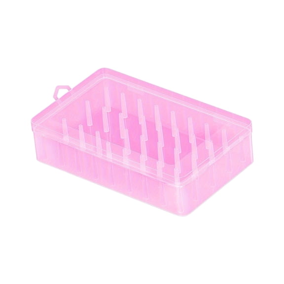 REZUOFI 1 Pcs Thread Organizer Box with Clear Case for Sewing Supplies Storage, Portable Desktop Spool Holder for Crafting and Needlework Accessories