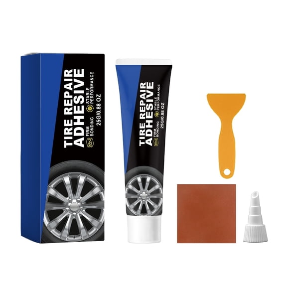 REZUOFI 1 Pcs Weather Waterproof Flexible Tire Repair Adhesive for Car Sidewall, Rubber Cement Kit Strong Bonding, Leak Fix for Automotive, Truck, SUV, Motorcycle