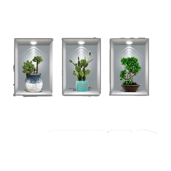 REZUOFI 12 Pcs 3D Wall Decals Peel and Stick Wallpaper Murals for Home Decor, Realistic Potted Plants and Flowers Wall Stickers 30×45cm