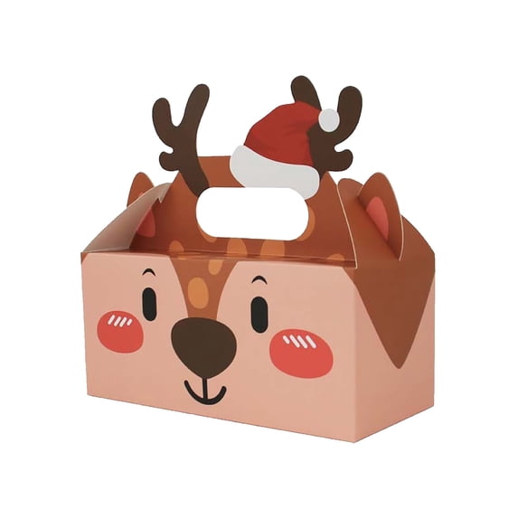 REZUOFI 16 Pcs Christmas Gift Box for Cookies Cakes, Festive Handheld Packaging, Holiday Party Treat Container, Durable Eco-Friendly Carton