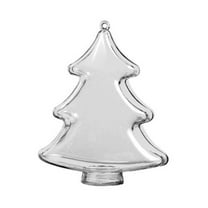 REZUOFI 2 Pcs Clear Plastic Christmas Tree Gift Box, Transparent Holiday Candy Container, Festive Party Favor Storage, Durable Reusable Decorative Box for Treats & Gifts