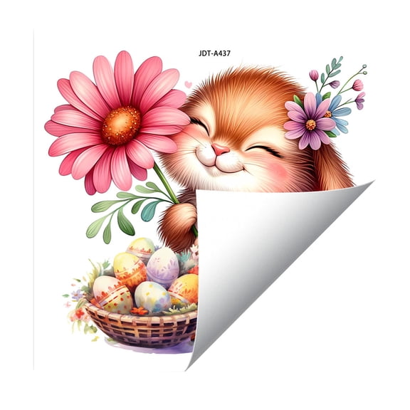 REZUOFI 2 Pcs Easter Window Stickers Decorative Vinyl Clings Lovely Pattern Designs for Home Door Wall Glass Decorations Party Atmosphere Removable Repositionable Adhesive