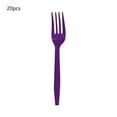 thumbnail image 1 of REZUOFI 20 Pcs Purple Plastic Cutlery Set Pattern Party Tableware, Knife Fork Spoon for Picnics Camping Dining, 1 of 8