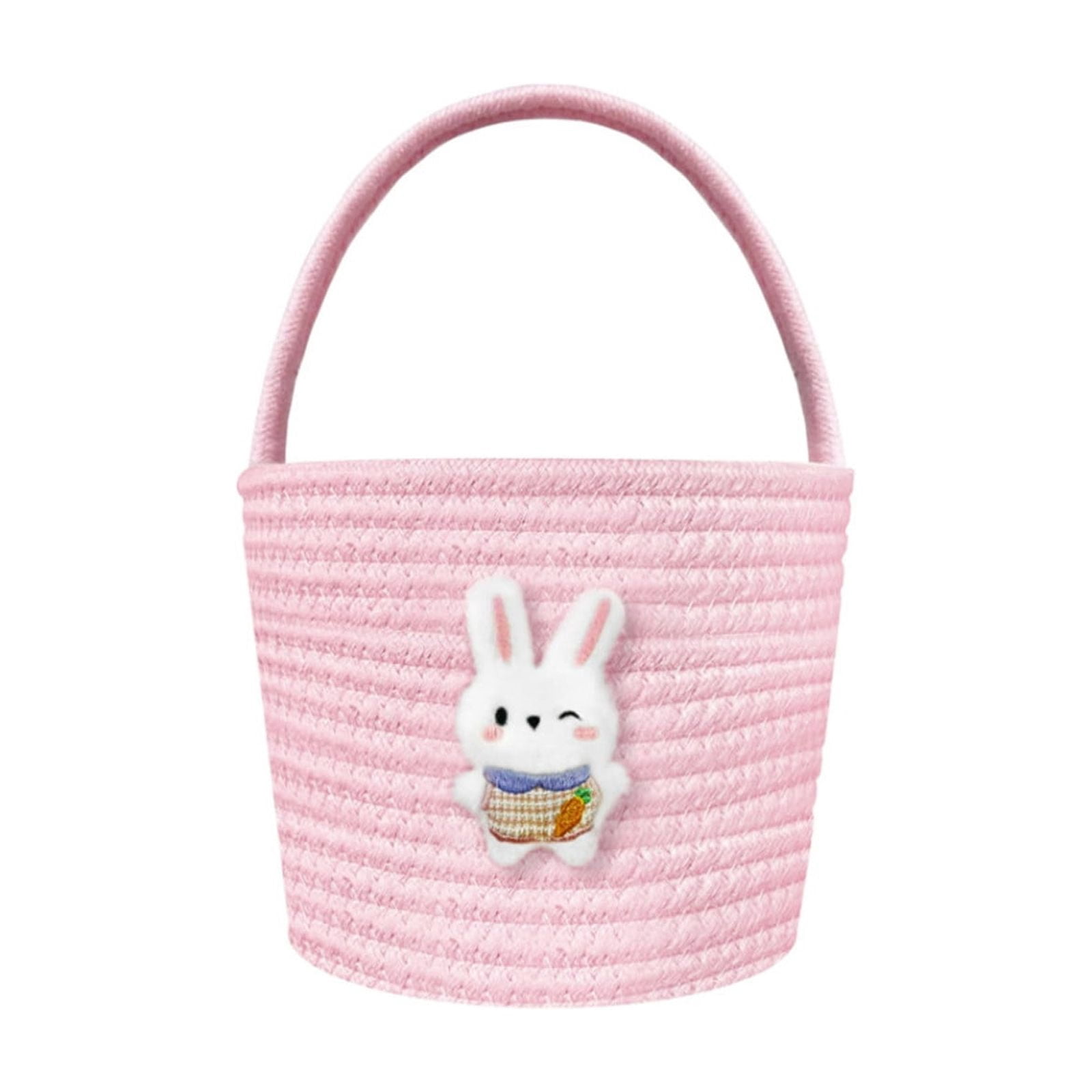 REZUOFI 3 Pcs Easter Bunny Storage Basket with Handle for Party Decorations and Candy, Portable Picnic Basket for Home Decor and Gift Giving