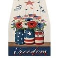 thumbnail image 1 of REZUOFI 3 Pcs Independence Day Patriotic Table Runner Strip Scarf for Kitchen Dining Decor with USA Flag Stars Pattern, Fourth of July Party Tablecloth Decoration, 1 of 8