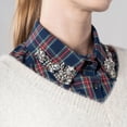 thumbnail image 1 of REZUOFI 3 Pcs Red Plaid Rhinestone Detachable Collar - Sparkling Christmas Faux Shirt Collar for Women, Adjustable False Collar Blouse Accessory for Holiday Parties & Office Events, 1 of 7