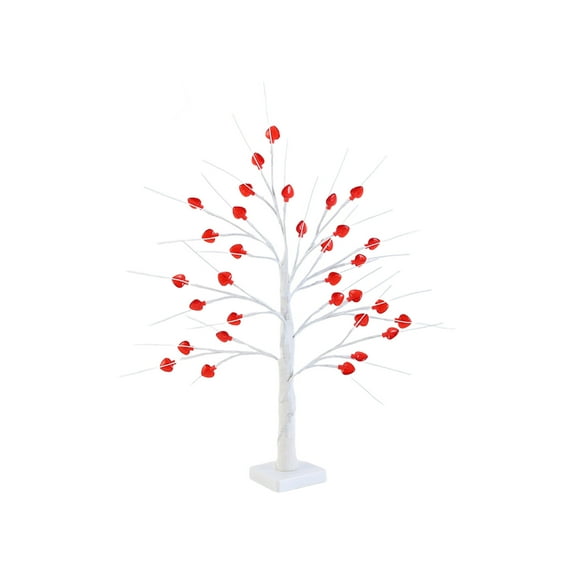 REZUOFI 4 PCS Valentine's Day Decor Tree with LED Lights & Heart Ornaments, Romantic Tabletop Centerpiece for Home Party Wedding Anniversary