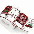thumbnail image 1 of REZUOFI 4 Pcs Christmas Gift Tags Stickers Kraft Paper Labels Writeable Holiday Decorations Festive Wrapping Present To From Tags, 1 of 6