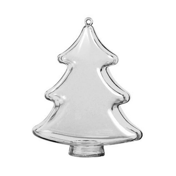 REZUOFI 4 Pcs Clear Plastic Christmas Tree Gift Box, Transparent Holiday Candy Container, Festive Party Favor Storage, Durable Reusable Decorative Box for Treats & Gifts