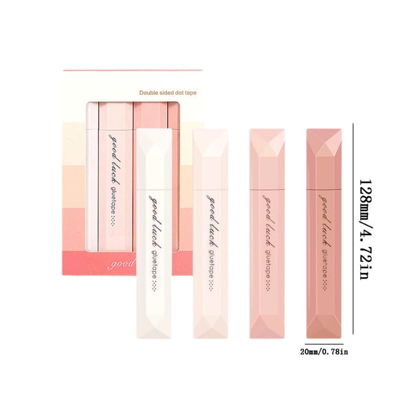 REZUOFI 4 Pcs Gradient Color Correction Tape Double-Sided Adhesive Roller with Strong Hold for Scraping, Photo Mounting, Paper Crafts, Mess-Free Application