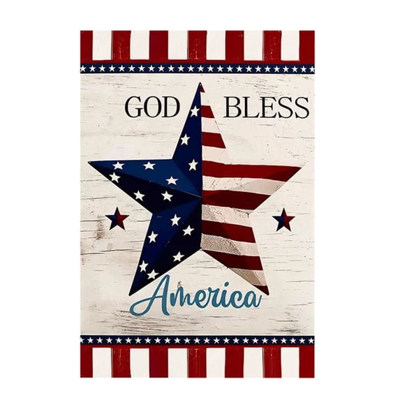 REZUOFI 4 Pcs Independence Day Garden Flag Double-Sided Patriotic Outdoor Decor for Yard and Garden with Flagpole Sleeve American Flag Decorations