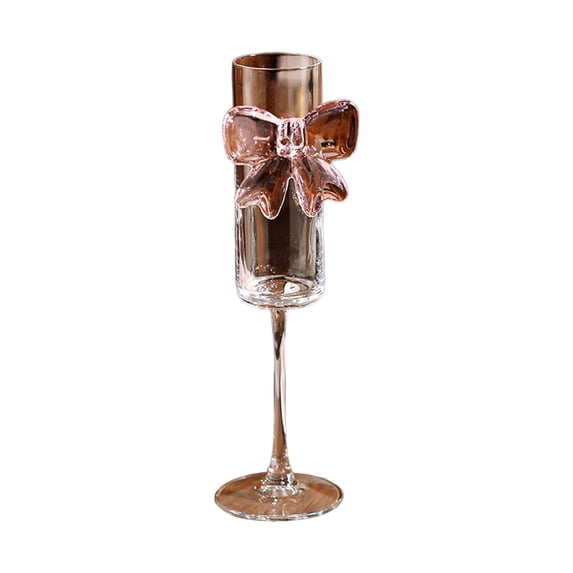 REZUOFI 8 Pcs Champagne Glasses with Bow Design High Foot Stemware for Wine Tasting Party Wedding Holiday Crystal Clear Glassware Set
