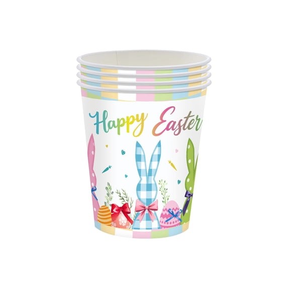 REZUOFI 80 Pcs Easter Bunny Disposable Paper Cups,Holiday Party Decor, Themed Tableware for Easter Egg Hunt and Spring Celebrations