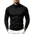 Long A Exercise REZUOFI Men's Long Sleeve Slim Fit Stand Collar Zip-Up Ribbed Fitness ...