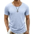 thumbnail image 1 of REZUOFI Mens Crewneck Short Sleeve T Shirt Solid Color Breathable Casual Loose for Summer Daily Sports Wear, 1 of 7