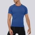 thumbnail image 1 of REZUOFI Mens Raglan Short Sleeve Compression Shirt Solid Quick Dry Tight for Training Sports, 1 of 4