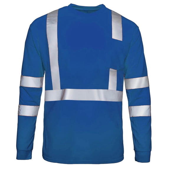REZUOFI Mens Safety Long Sleeve Shirt Reflective Mesh Breathable Loose Fit for Construction Work