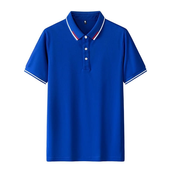 REZUOFI Mens Solid Short Sleeve Polo Shirt Turndown Collar Casual Breathable Soft Loose for Summer Office Daily Work