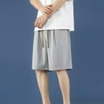 thumbnail image 1 of REZUOFI Shorts for Men Solid Drawstring Elastic Waist Casual Athletic Shorts with Pockets Five-Part Length for Summer Sports, 1 of 4