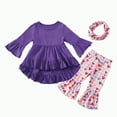 thumbnail image 1 of REgarm Baby Girl Clothes Infant Toddler Girl Fall Winter Outfit Long Sleeve Shirts Top Rufffle Pants Outfits for Girls (M,3-4 Years), 1 of 4