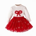 thumbnail image 1 of REgarm Christmas Toddler Baby Girl Outfit Long Sleeve Pullover Sweatshirt and Tutu Skirt 2 Piece Outfits Kids Clothing Set Party Dress 3-4 Years,Red, 1 of 6