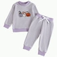 thumbnail image 1 of REgarm Halloween Outfit Toddler Baby Boy Girl Ghost Pumpkin Embroidery Pullover Sweatshirt Pant Sets Fall Winter Clothes,3-4 Years, 1 of 7