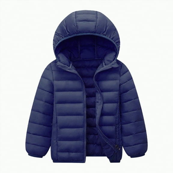 REgarm Kids Boys Girls Winter Coats & Jackets,Kids Toddler Lightweight Padded Hooded Puffer Autumn and Winter Coat Navy,Size 8-9 Years