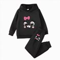 thumbnail image 1 of REgarm Kids & Toddler Girls Fall Winter Clothes Outfits Funny Letter Print 2T 3T 4T 5T 6T 7T Girls Hoodie Sweatshirt Pant Set, 1 of 4