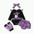 thumbnail image 1 of REgarm My 1st Halloween Baby Girl Outfits Letter Ghost Pumpkin Print Romper Suspender Skirts Headband Socks 4Pcs Set,0-3 Months, 1 of 6