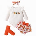 thumbnail image 1 of REgarm Baby Girl Halloween Outfit Long Sleeve Romper+Bloomers Tutu Skirt+Socks+Headband 4Pcs Halloween Clothes for Baby Girl,12-18 Months, 1 of 6