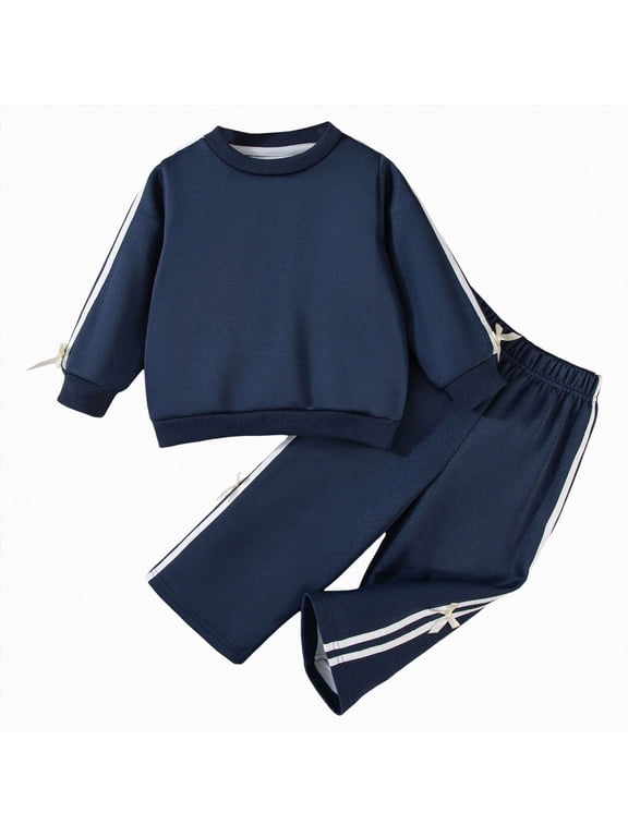 Toddler Baby Girl Fall Winter Clothes Long Sleeve Sweatshirt Pullover Tops + Joggers Pants Outfit Set Toddler Girl Outfit For 1t 2t 3t 4t 5t 6t