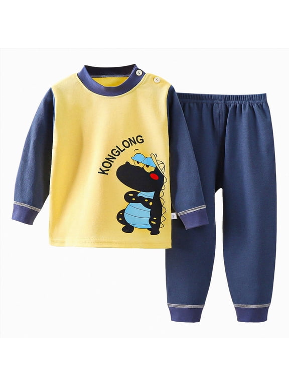 Toddler Kid Boy Fall Winter Clothes 2pcs Cotton Graphic Long Sleeve Sweatshirt Tops Casual Joggers Pants Outfits Casual Clothing