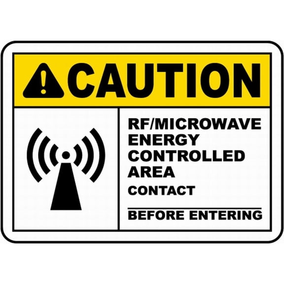 RF Microwave Energy Controlled Area Sign Safety Sign Notice Sign Warning Street Tin Sign 12x16