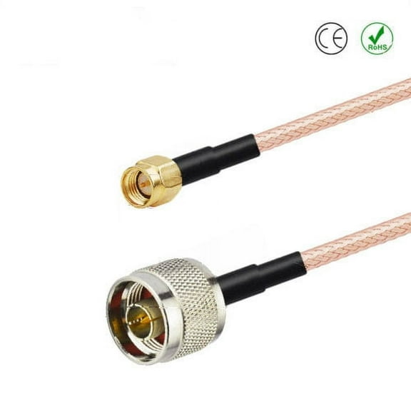 RF N Male to SMA Male RG400 Coaxial Cable 15cm for Antenna Extension Cable