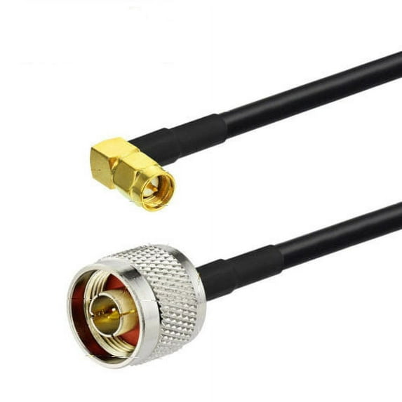 RF SMA Plug Male Right Angle to N Plug Male KSR195 Pigtail Coaxial Cable 5m