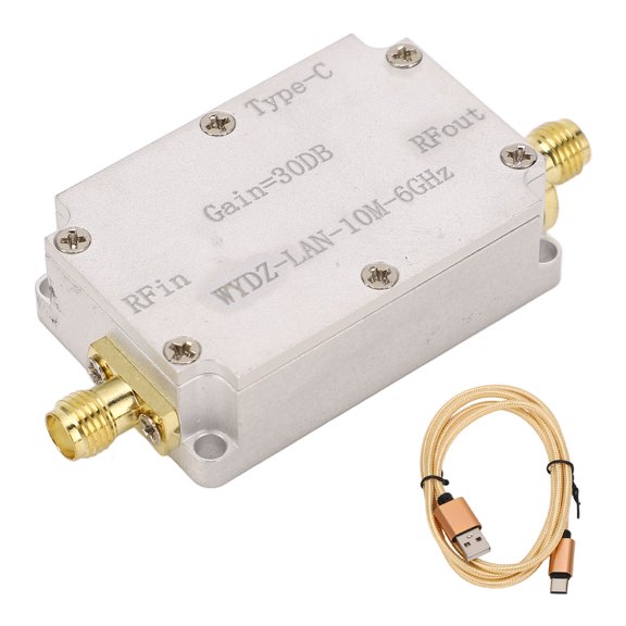 RF WideBand Amplifier Low Noise Amplifier LNA 10M6Ghz High Gain SMA Female Connector for Radio