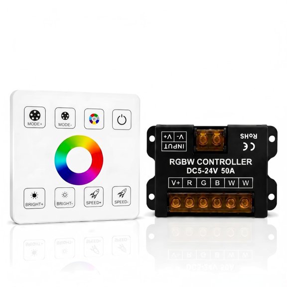RF Wireless CCT Dimmer Controller 12-24V 20A Touch Panel Wall Switch