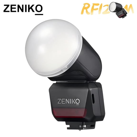 RF12 M Universal Hot Shoe Mini Round Head On-Camera Flash Speedlite with Diffuser for Sony Canon Nikon Olympus Cameras