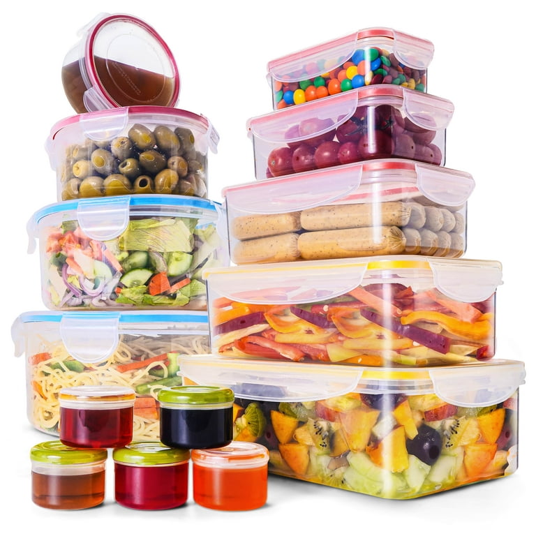 RFAQK 28 PCs Large Food Storage Containers with Airtight Lids-Freezer &  Microwave Safe,BPA Free Plastic Meal Prep Containers 
