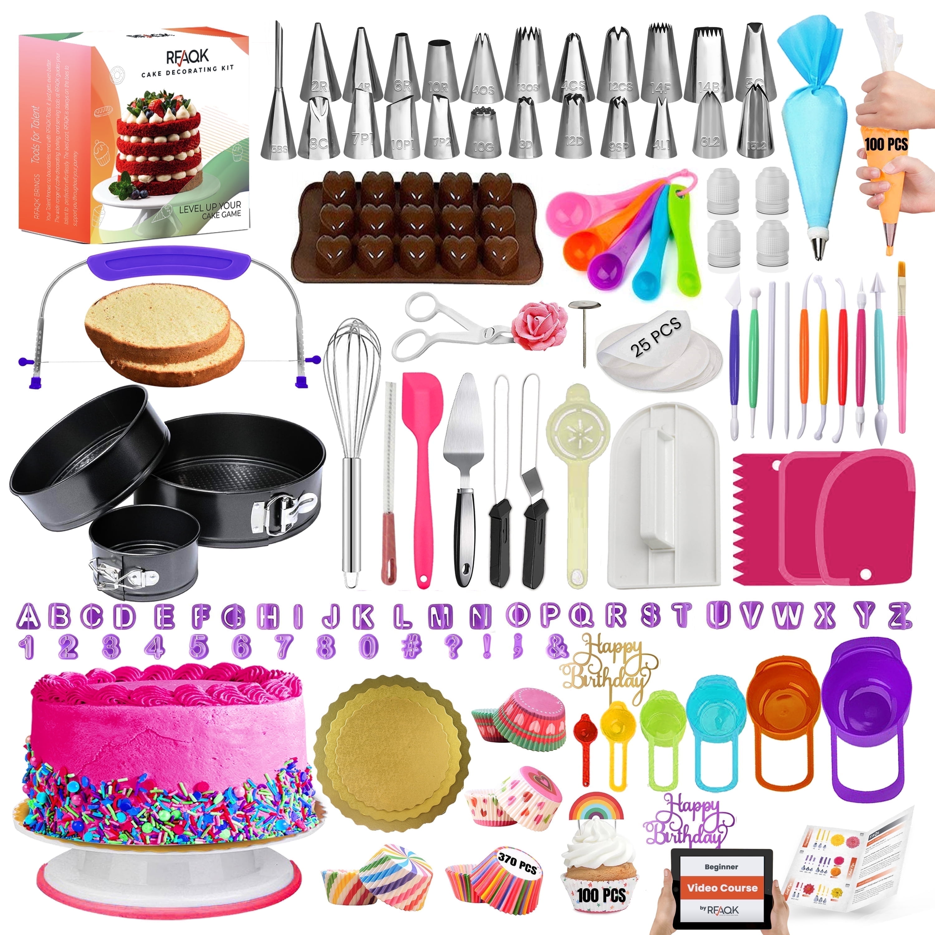 700-Piece Cake Decorating Kit with Pans, Tips, and Tools