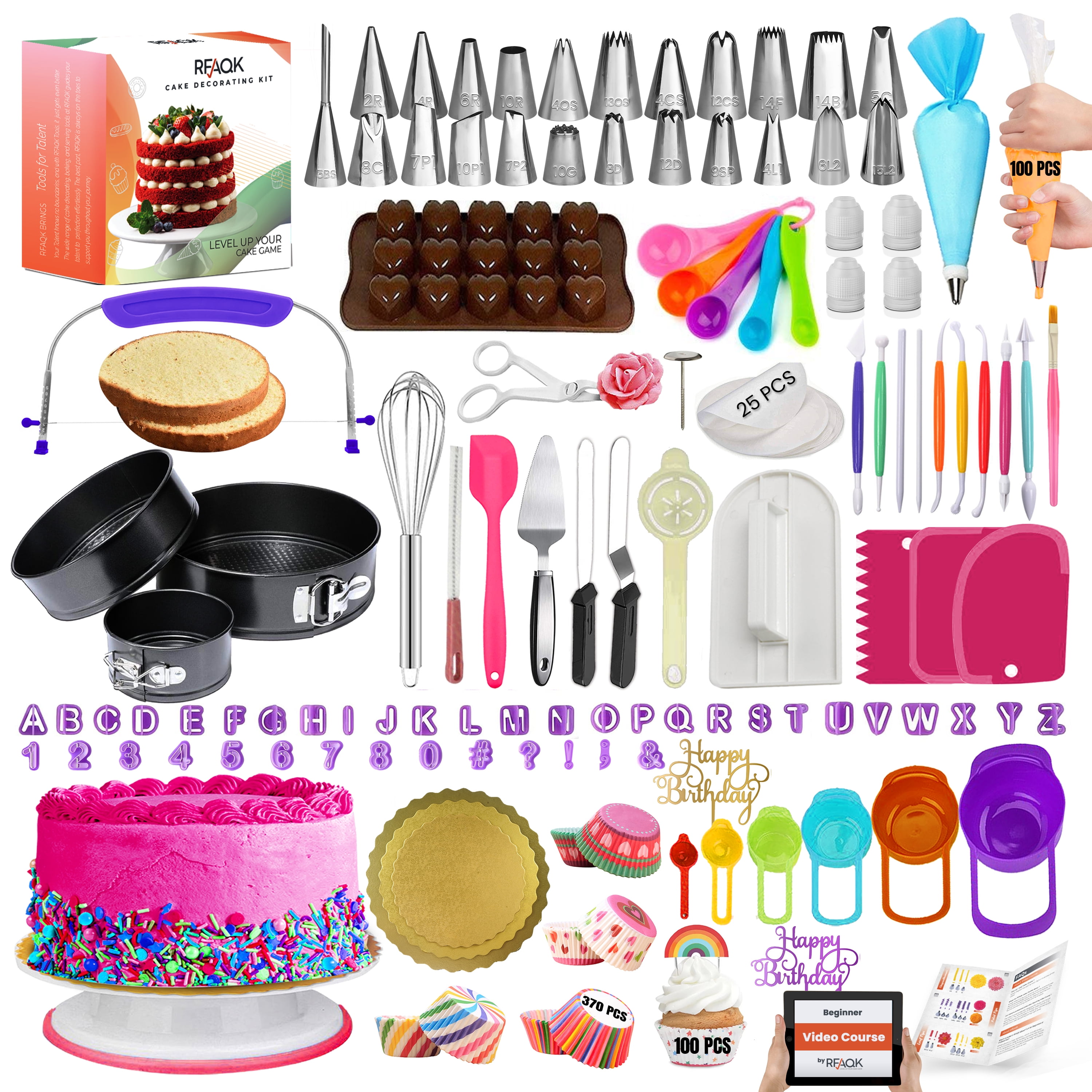 700-Piece Cake Decorating Kit with Pans, Tips, and Tools