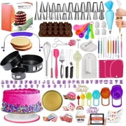 RFAQK 700 PCS Cake Decorating Kit for Baking-Cake Decorating Supplies with Springform Pans,Cake Leveler,Cake Turntable, Piping Bags with Numbered Tips,Icing Spatulas, Fondant Tools and More