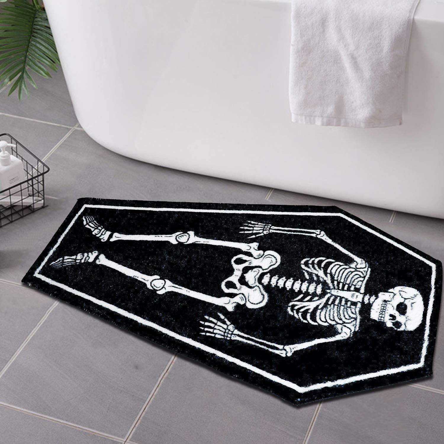 RFCUIBIJ Black White Cat Bath mat - Goth Circle Bath Mat Gothic ...