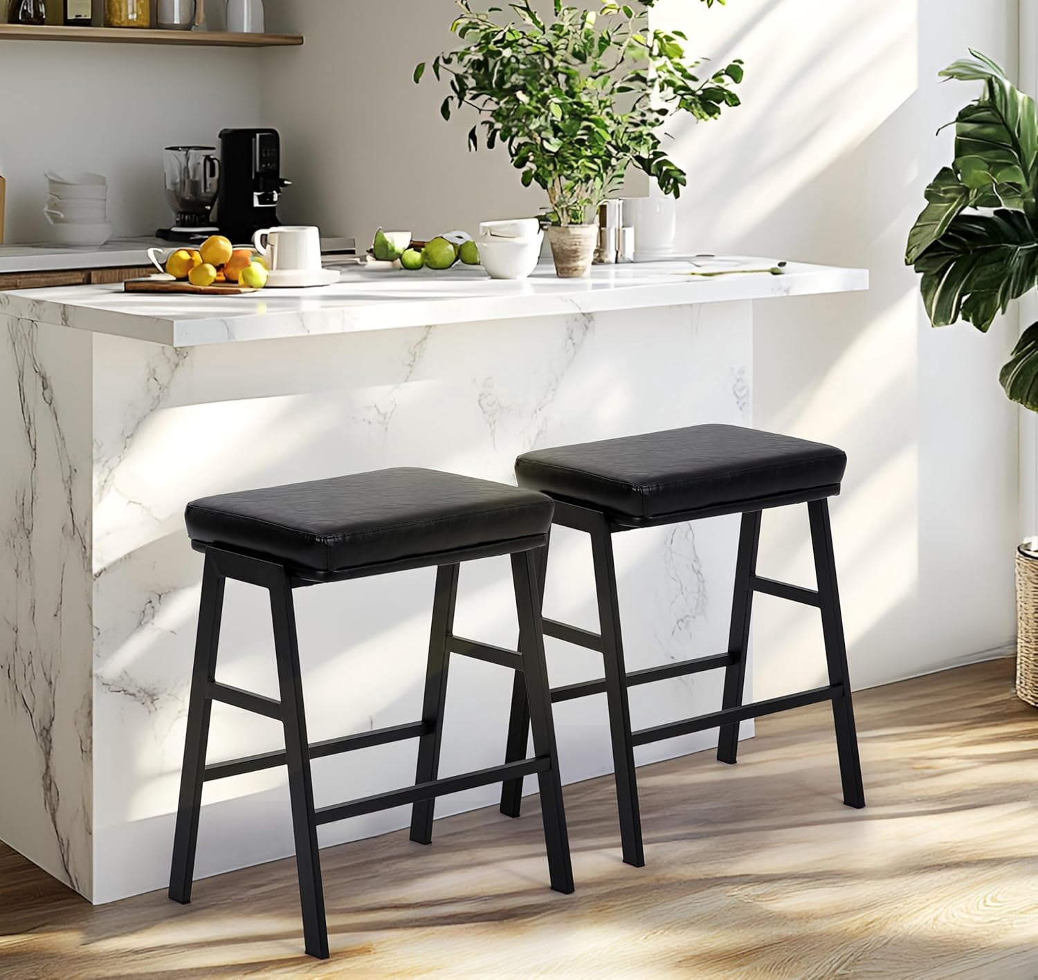 RFCUIBIJ Counter Height Bar Stools for Kitchen Counter Modern Backless ...